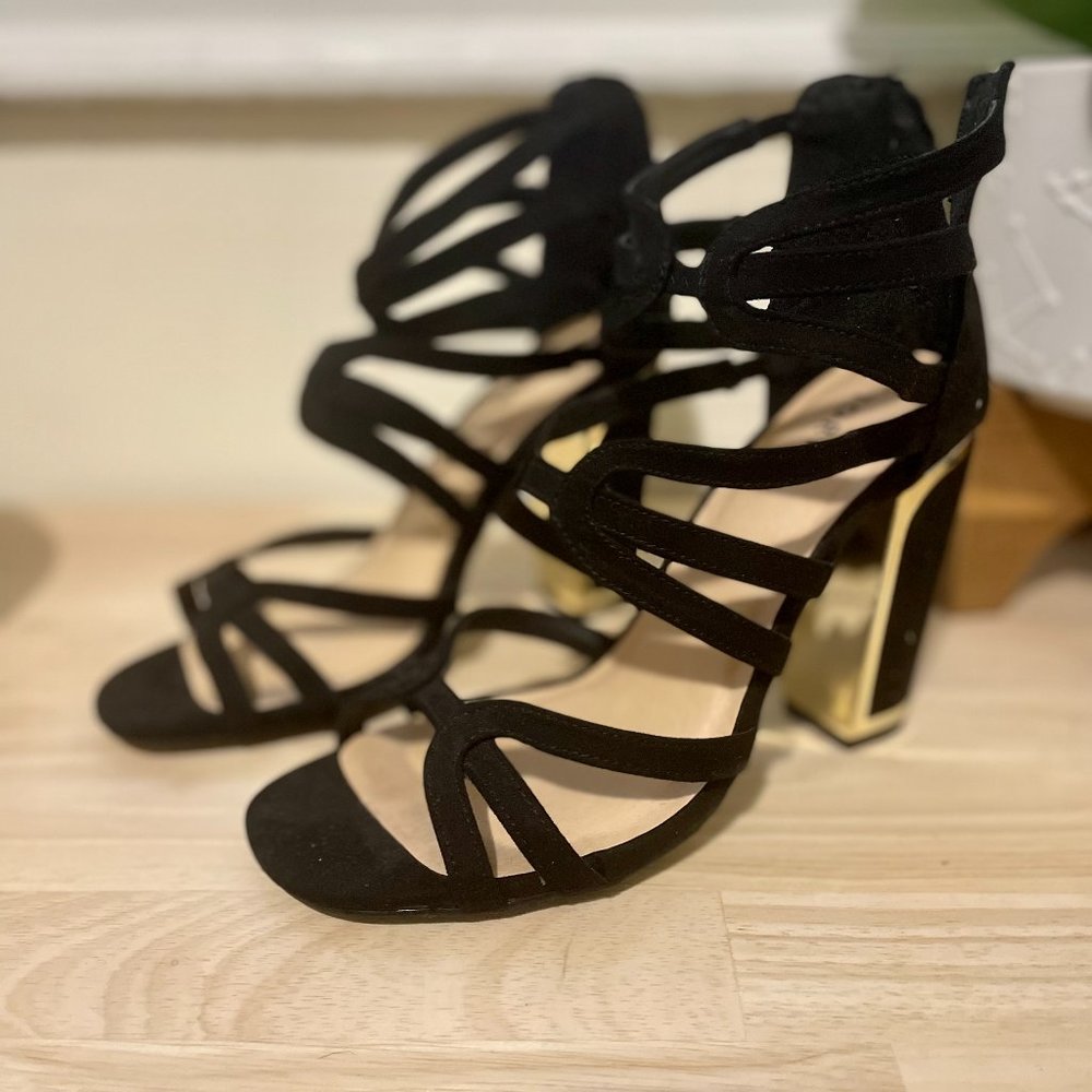 Torrid Strappy Metal Hells - Size 8.5W - Never Worn